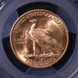 Reverse. 1932 $10 Indian Eagle Type 4, with Motto